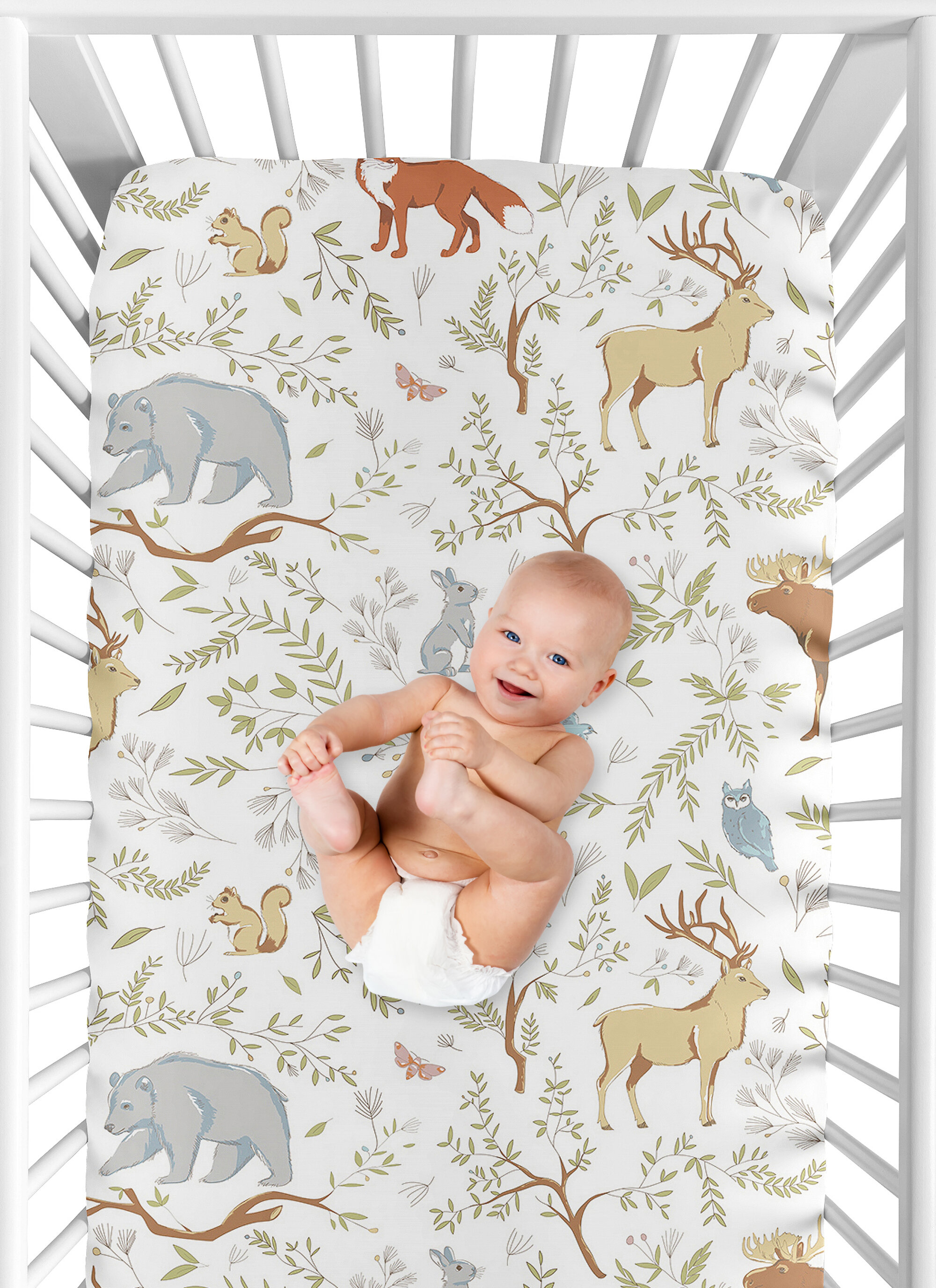 Sweet Jojo Designs Woodland Toile Fitted Crib Sheet Reviews Wayfair Canada